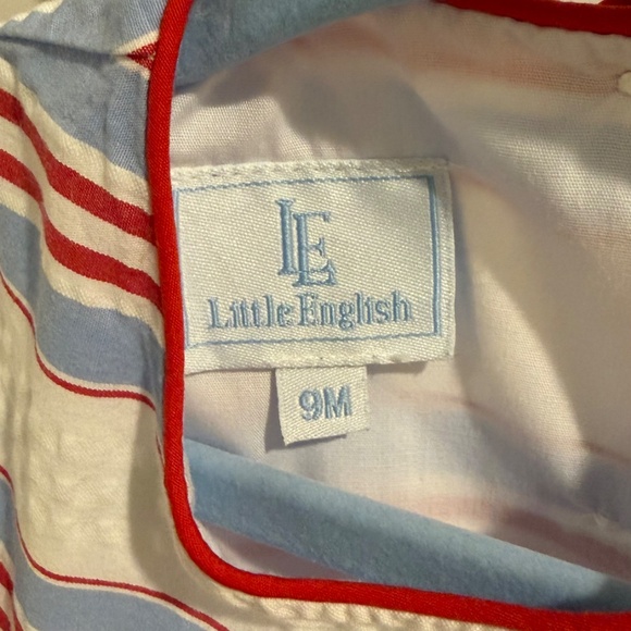 Little English Blue and Red Striped Bubble, 9M, Like New - Picture 4 of 4